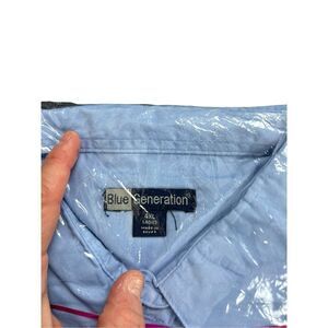 Blue Generation Womens 4XL Baby blue  Stain Guard Long Sleeve Work Shirt - NWT